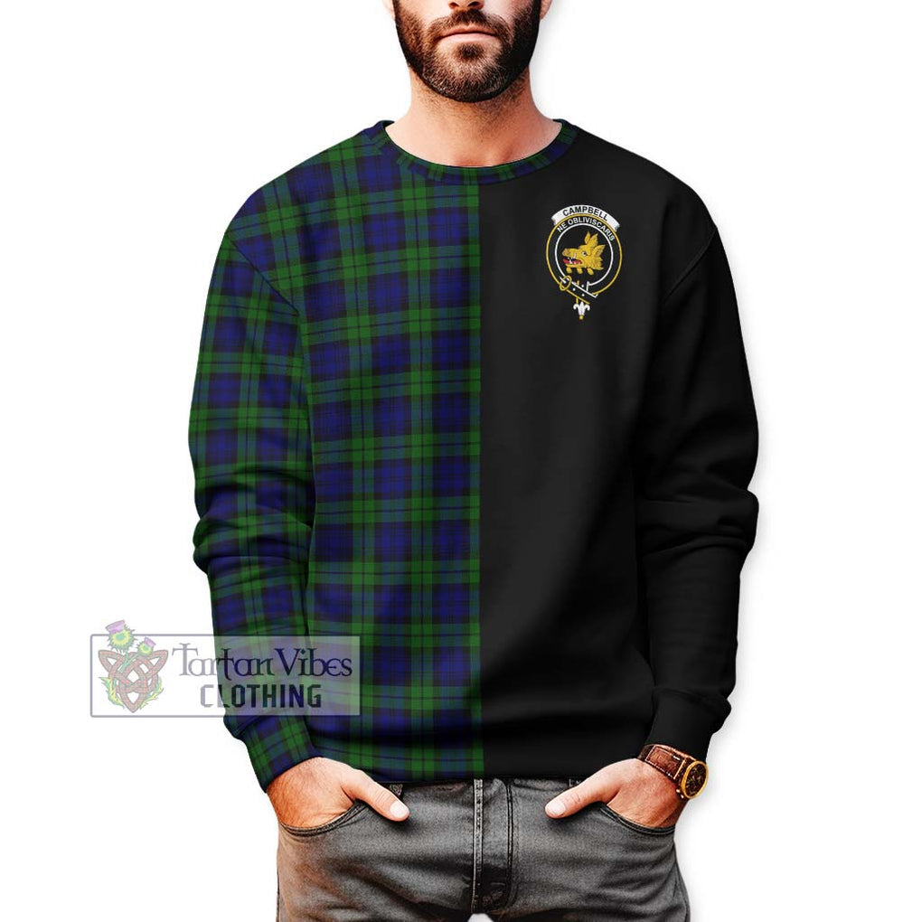 Campbell Tartan Sweatshirt with Family Crest and Half Of Me Style Unisex - Tartanvibesclothing Shop