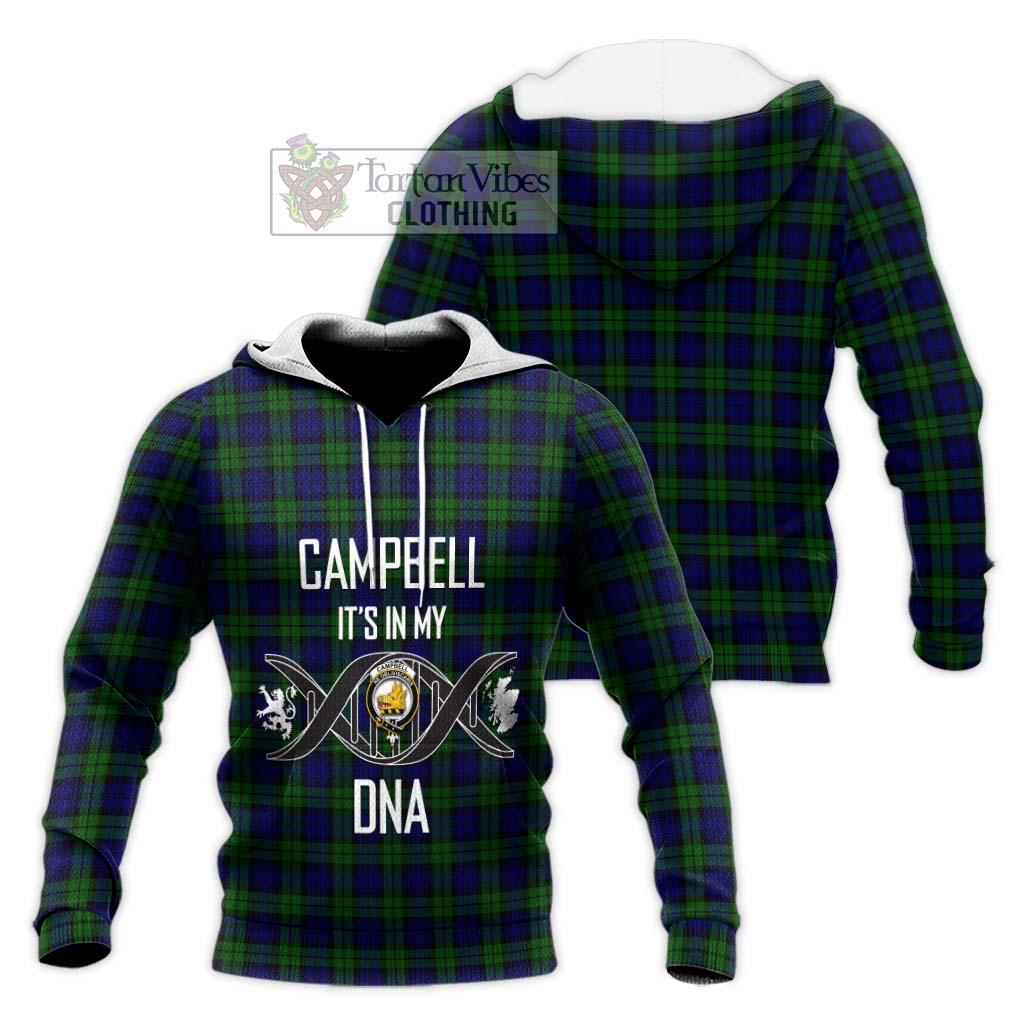 Tartan Vibes Clothing Campbell Modern Tartan Knitted Hoodie with Family Crest DNA In Me Style