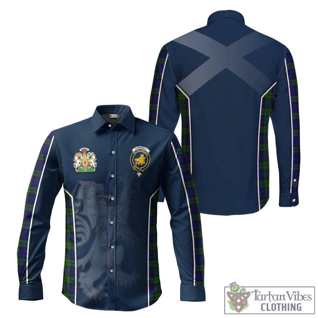 Tartan Vibes Clothing Campbell Modern Tartan Long Sleeve Button Up Shirt with Family Crest and Lion Rampant Vibes Sport Style