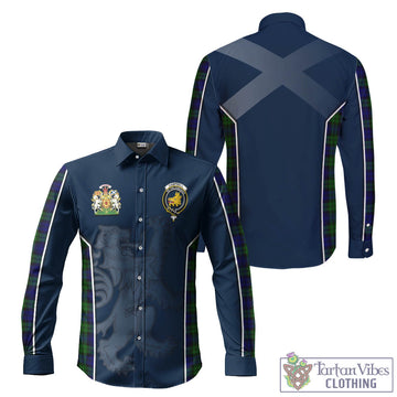 Campbell Modern Tartan Long Sleeve Button Up Shirt with Family Crest and Lion Rampant Vibes Sport Style