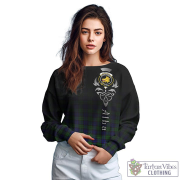 Campbell Tartan Sweatshirt Featuring Alba Gu Brath Family Crest Celtic Inspired