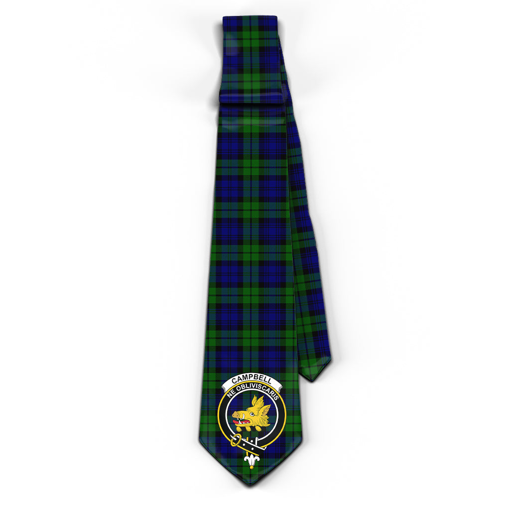 Campbell Tartan Classic Necktie with Family Crest - Tartan Vibes Clothing