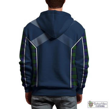 Campbell Tartan Hoodie with Family Crest and Scottish Thistle Vibes Sport Style