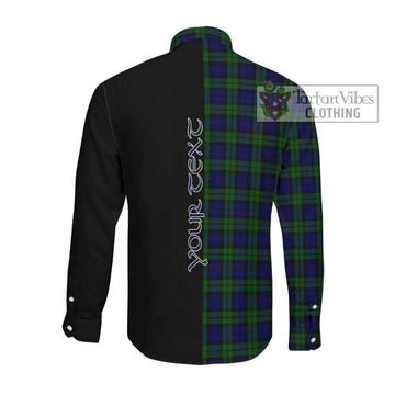 Campbell Tartan Long Sleeve Button Shirt with Family Crest and Half Of Me Style