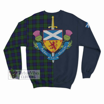 Campbell Tartan Sweatshirt Alba with Scottish Lion Royal Arm Half Style