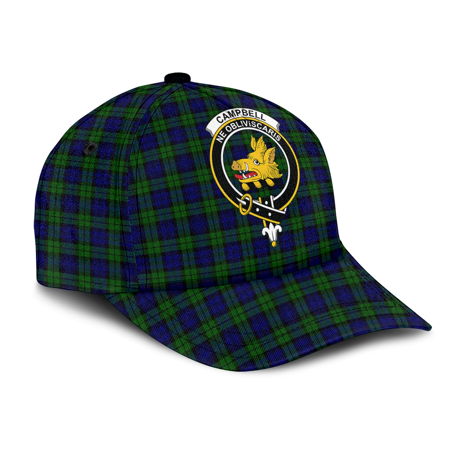 Campbell Tartan Classic Cap with Family Crest - Tartan Vibes Clothing