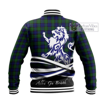 Campbell Tartan Baseball Jacket with Alba Gu Brath Regal Lion Emblem