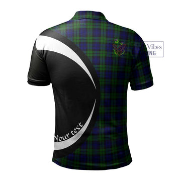 Campbell Tartan Men's Polo Shirt with Family Crest Circle Style