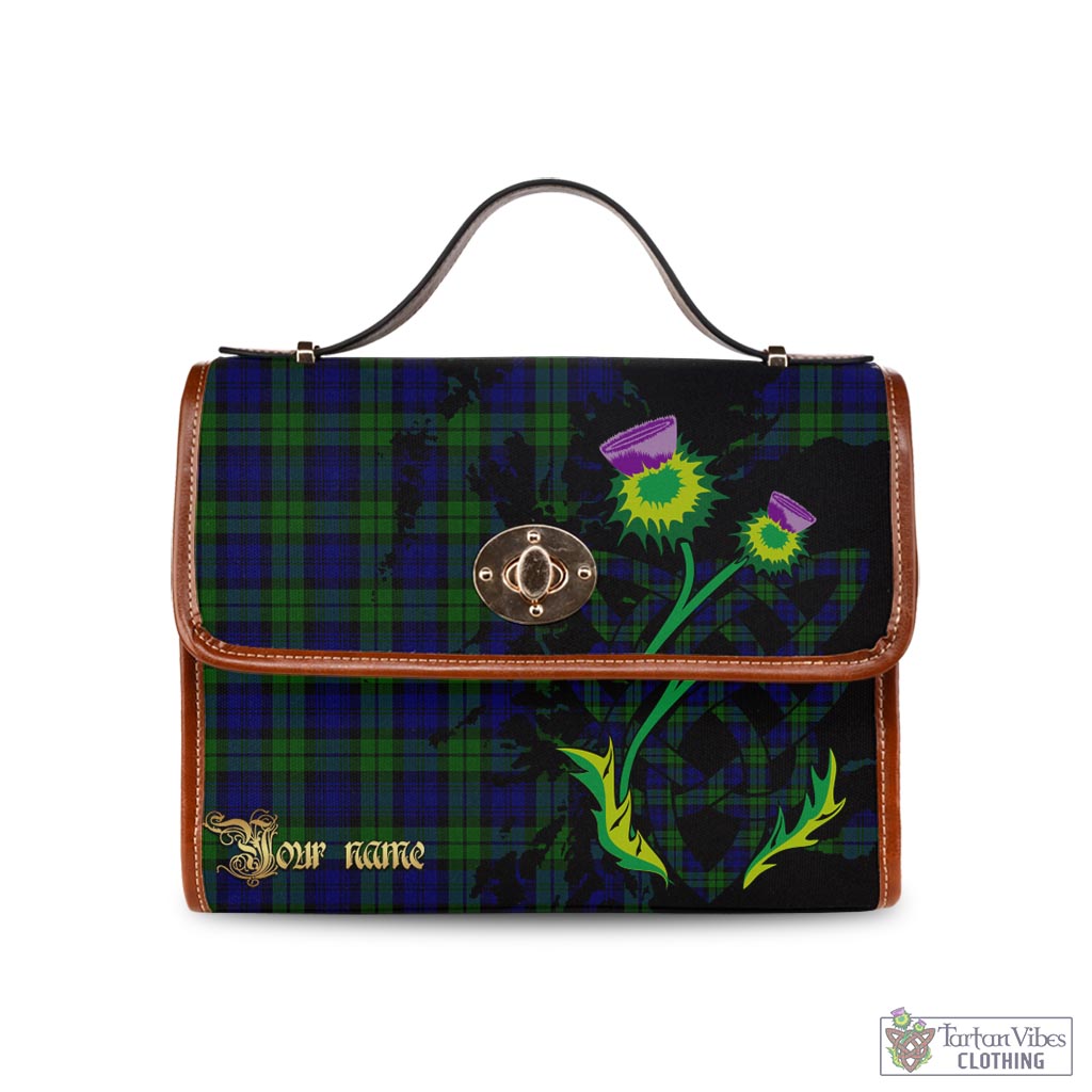 Tartan Vibes Clothing Campbell Modern Tartan Waterproof Canvas Bag with Scotland Map and Thistle Celtic Accents