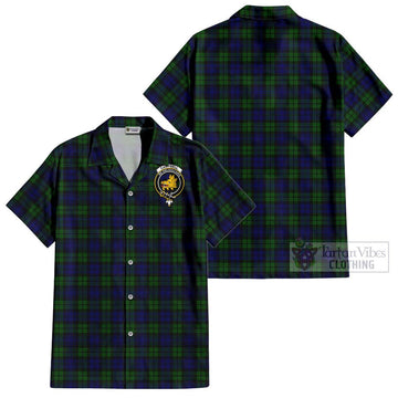 Campbell Tartan Cotton Hawaiian Shirt with Family Crest