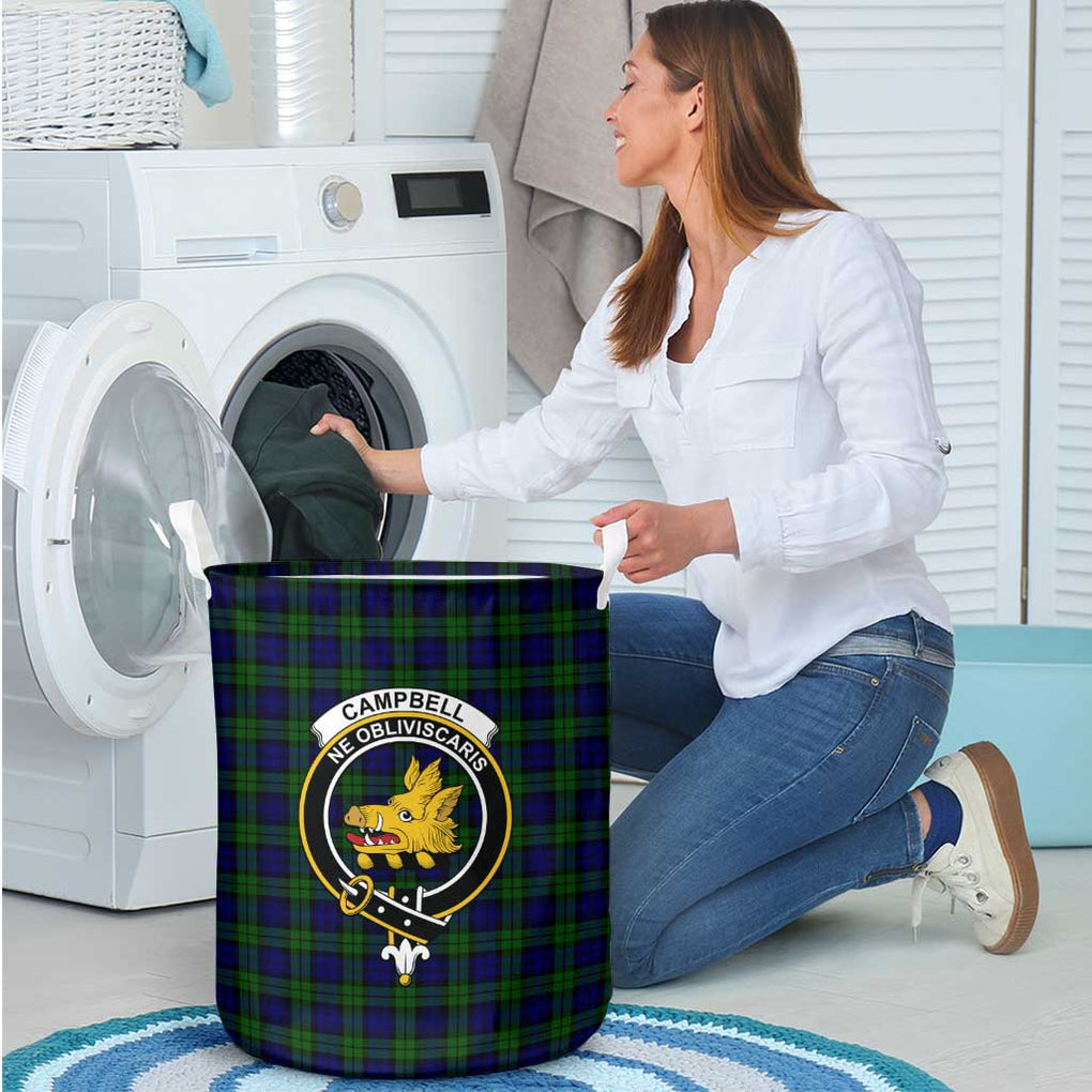 Campbell Tartan Laundry Basket with Family Crest - Tartanvibesclothing Shop