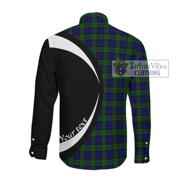 Campbell Tartan Long Sleeve Button Up with Family Crest Circle Style