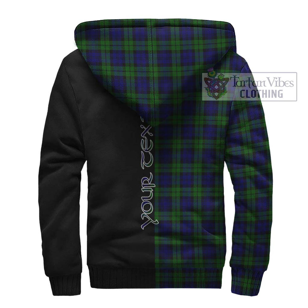 Campbell Tartan Sherpa Hoodie with Family Crest and Half Of Me Style - Tartanvibesclothing Shop