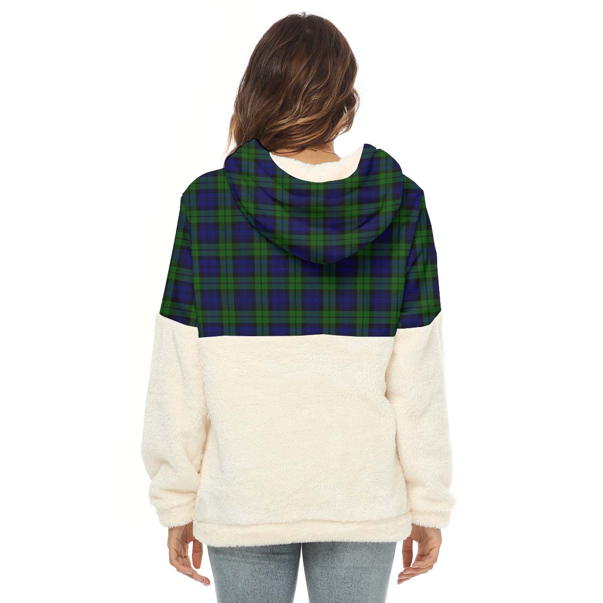 Campbell Tartan Women's Borg Fleece Hoodie With Half Zip - Tartan Vibes Clothing