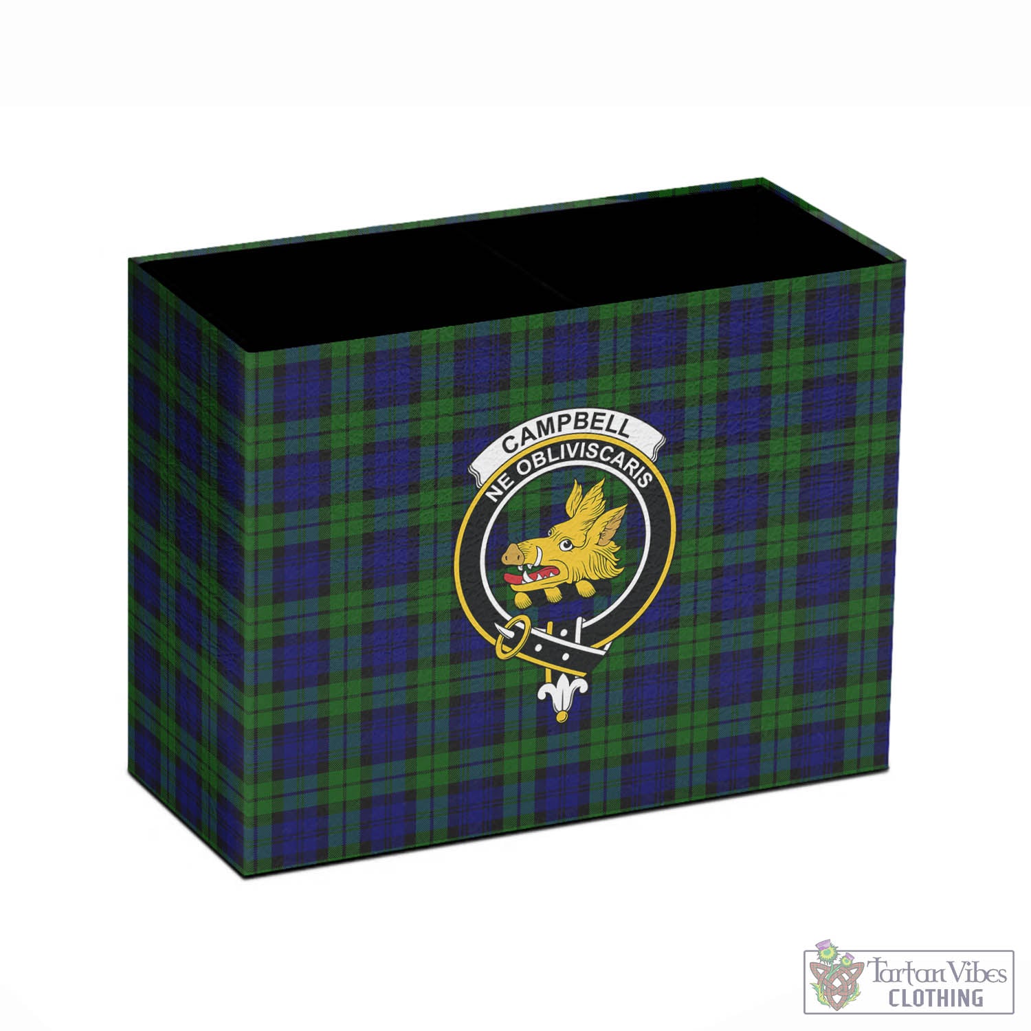 Tartan Vibes Clothing Campbell Modern Tartan Pen Holder with Family Crest