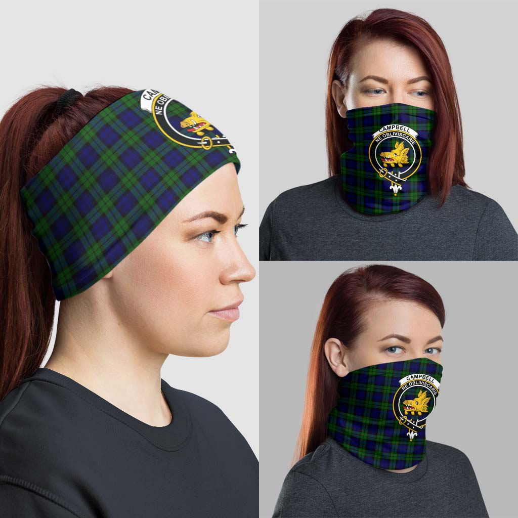 Campbell Modern Tartan Neck Gaiters, Tartan Bandanas, Tartan Head Band with Family Crest