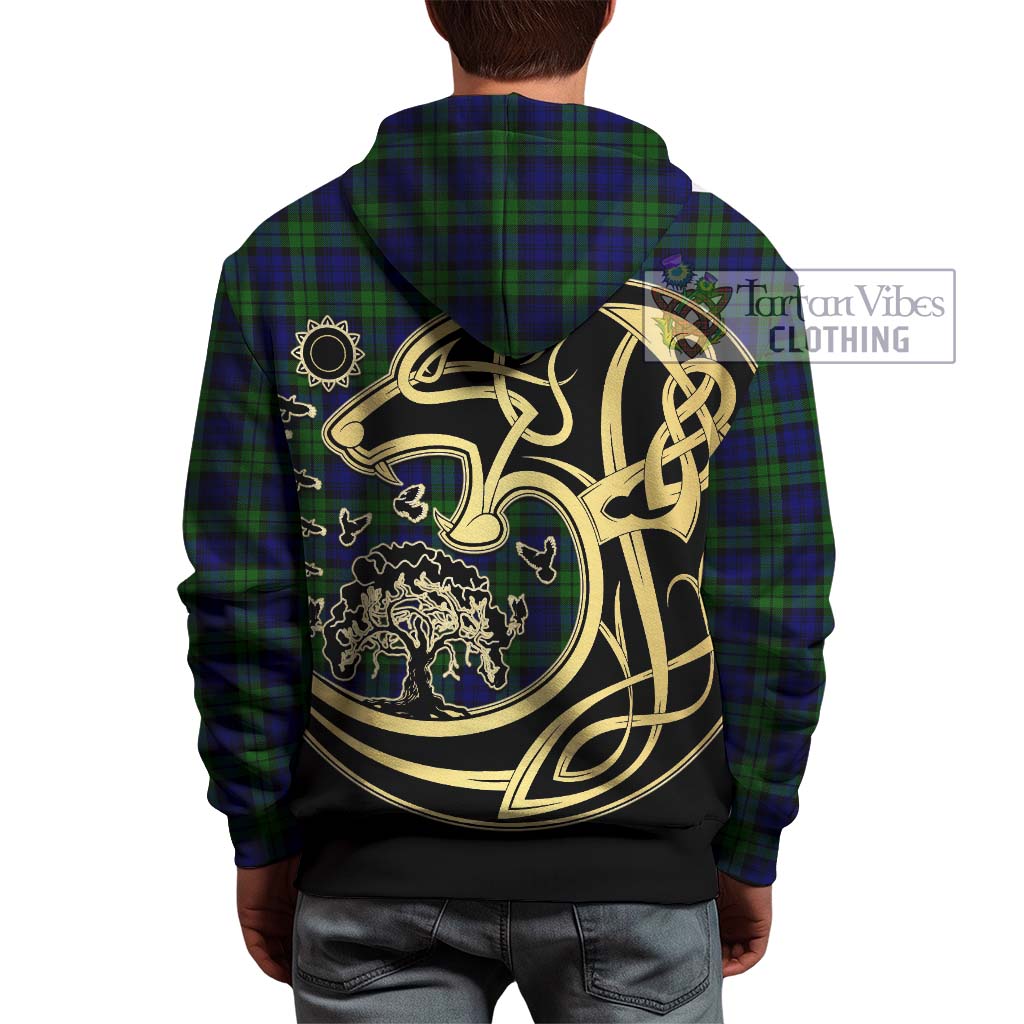 Campbell Tartan Hoodie with Family Crest Celtic Wolf Style - Tartan Vibes Clothing