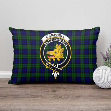 Campbell Tartan Pillow Cover with Family Crest