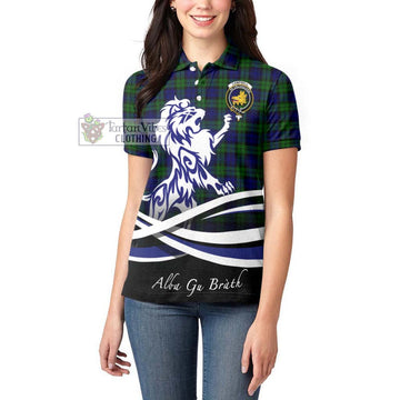 Campbell Tartan Women's Polo Shirt with Alba Gu Brath Regal Lion Emblem