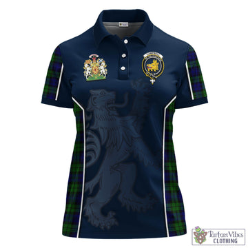 Campbell Tartan Women's Polo Shirt with Family Crest and Lion Rampant Vibes Sport Style