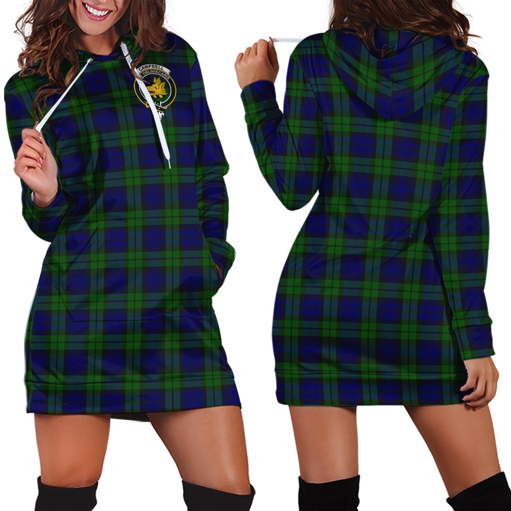 Campbell Tartan Hoodie Dress with Family Crest - Tartan Vibes Clothing