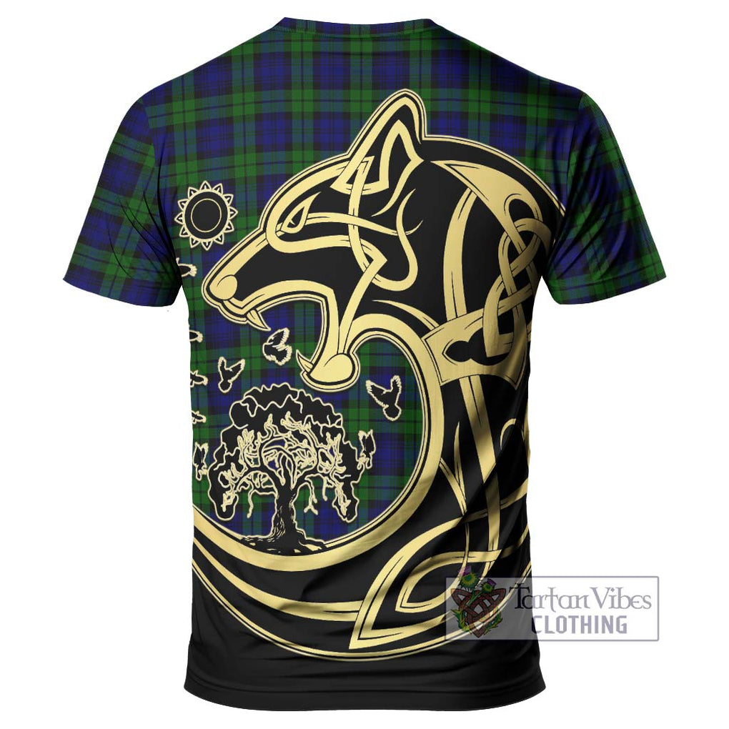 Campbell Tartan T-Shirt with Family Crest Celtic Wolf Style - Tartan Vibes Clothing