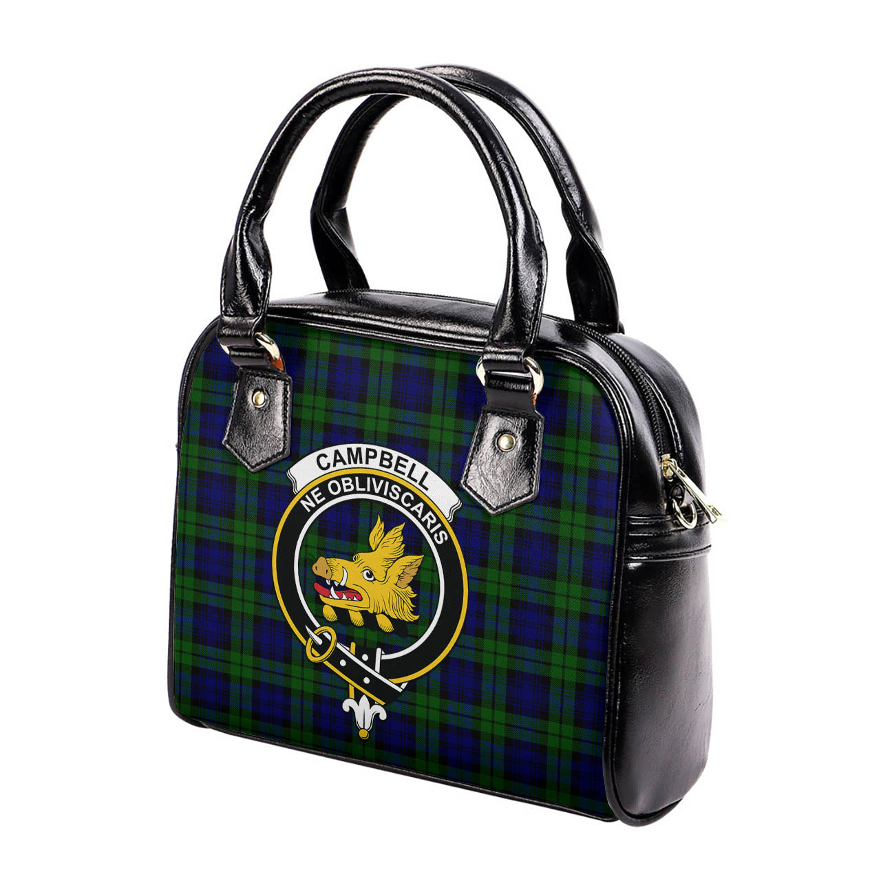 Campbell Modern Tartan Shoulder Handbags with Family Crest - Tartanvibesclothing