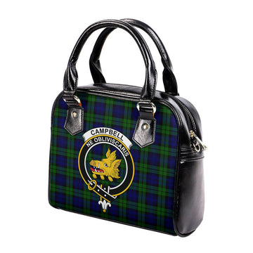 Campbell Tartan Shoulder Handbags with Family Crest