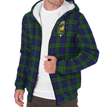 Campbell Tartan Sherpa Hoodie with Family Crest