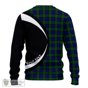 Campbell Tartan Knitted Sweater with Family Crest Circle Style