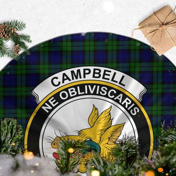 Campbell Tartan Christmas Tree Skirt with Family Crest