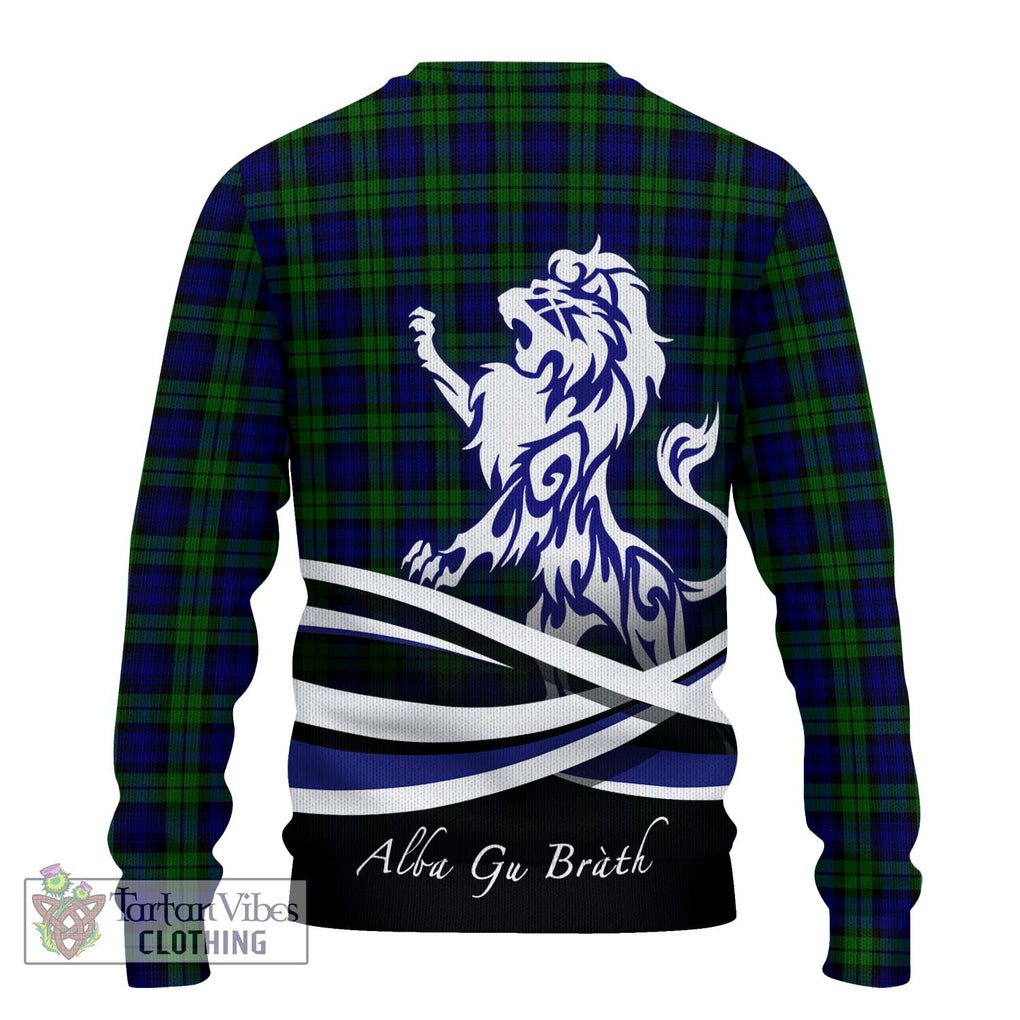 Campbell Tartan Knitted Sweater with Alba Gu Brath Regal Lion Emblem - Tartanvibesclothing Shop