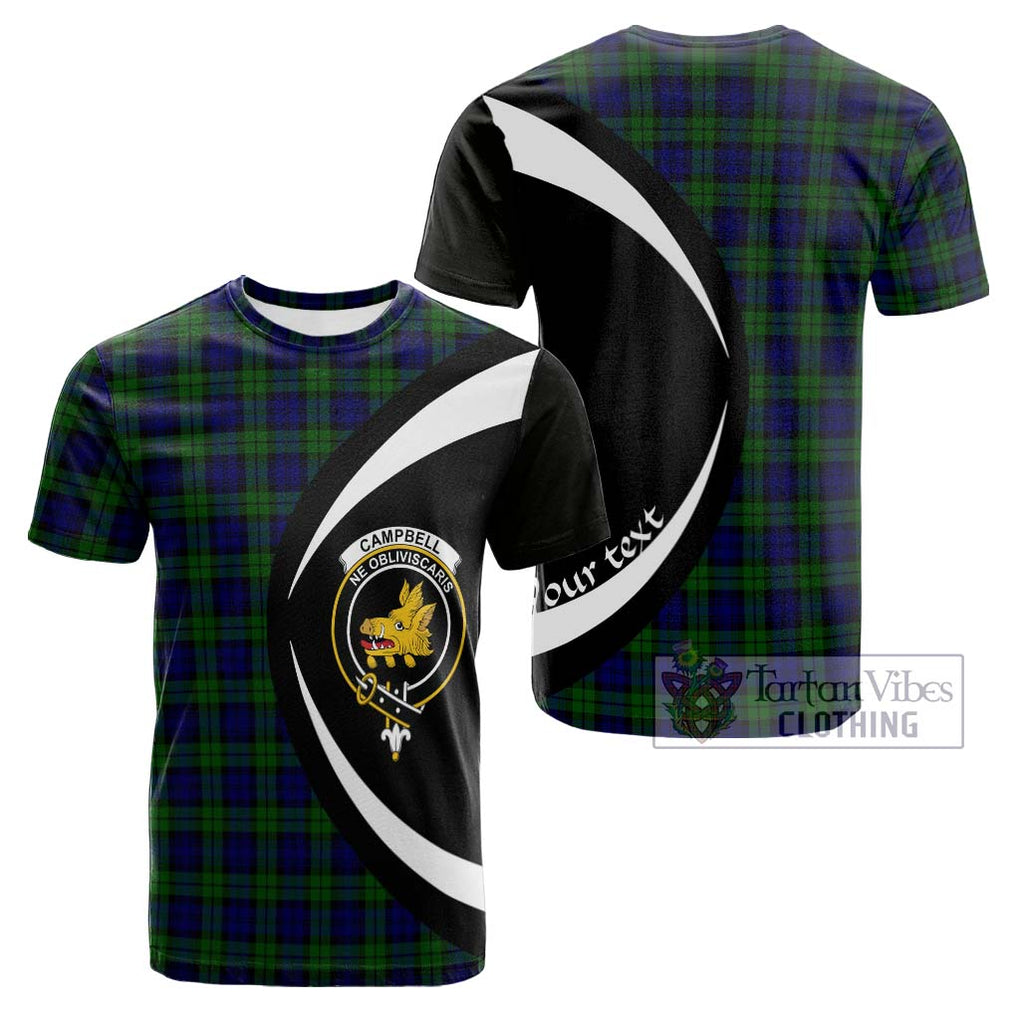 Tartan Vibes Clothing Campbell Modern Tartan Cotton T-shirt with Family Crest Circle Style