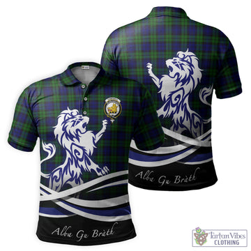 Campbell Tartan Polo Shirt with Alba Gu Brath Regal Lion Emblem