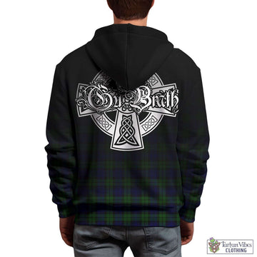 Campbell Tartan Hoodie Featuring Alba Gu Brath Family Crest Celtic Inspired