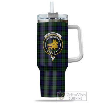 Campbell Tartan and Family Crest Tumbler with Handle