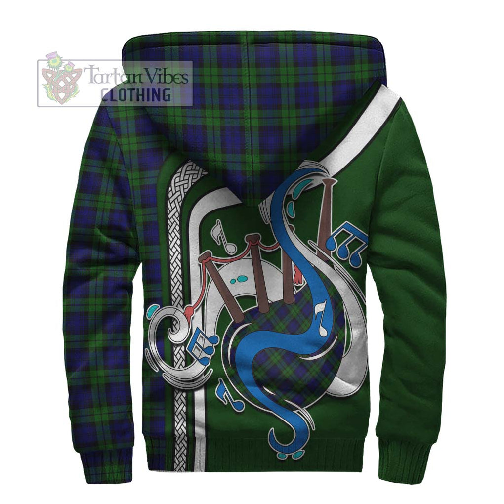 Campbell Tartan Sherpa Hoodie with Epic Bagpipe Style - Tartanvibesclothing Shop