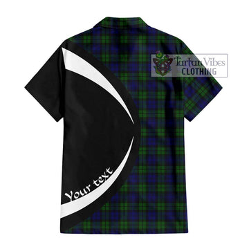 Campbell Tartan Short Sleeve Button Up with Family Crest Circle Style