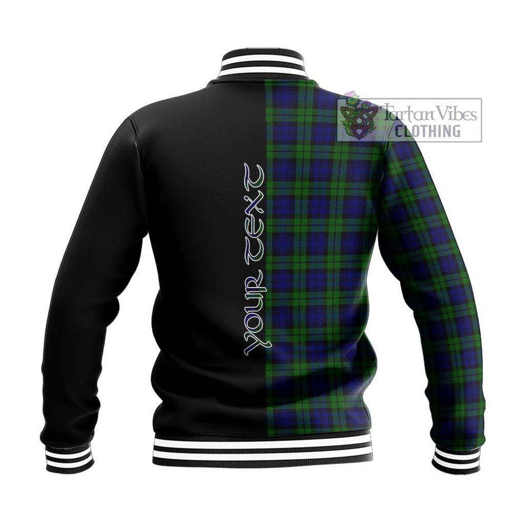 Campbell Tartan Baseball Jacket with Family Crest and Half Of Me Style - Tartanvibesclothing Shop