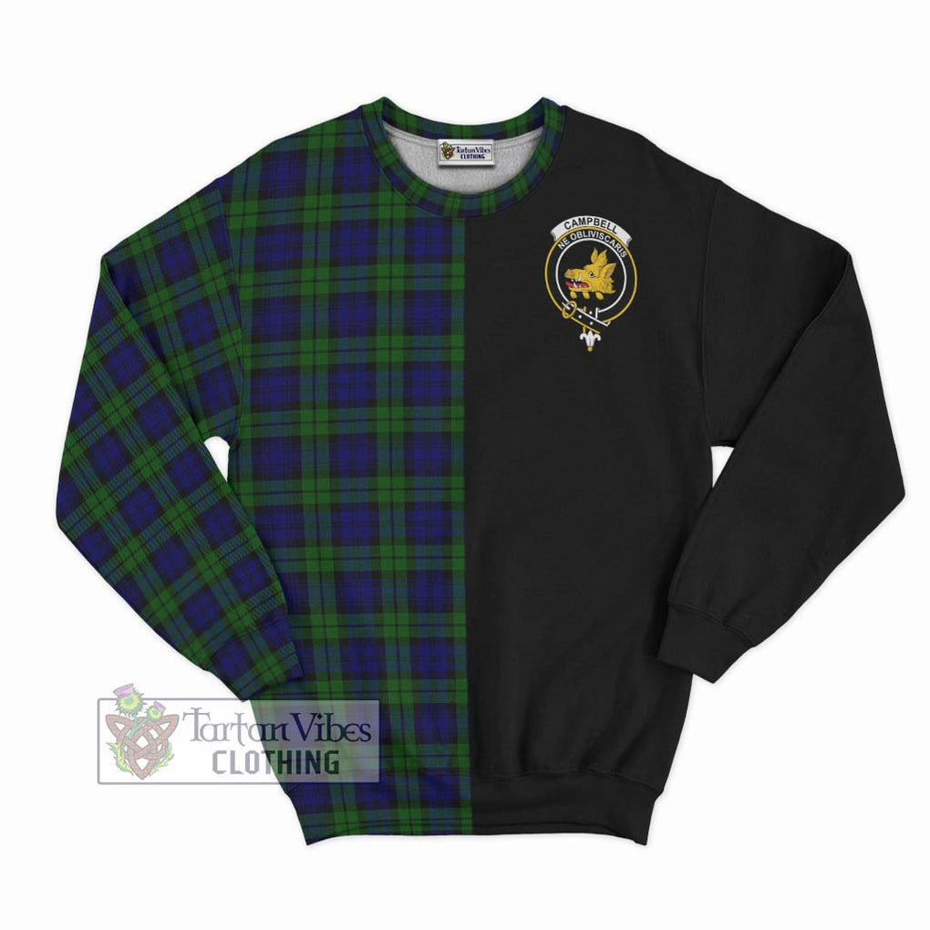 Campbell Tartan Sweatshirt with Family Crest and Half Of Me Style - Tartanvibesclothing Shop