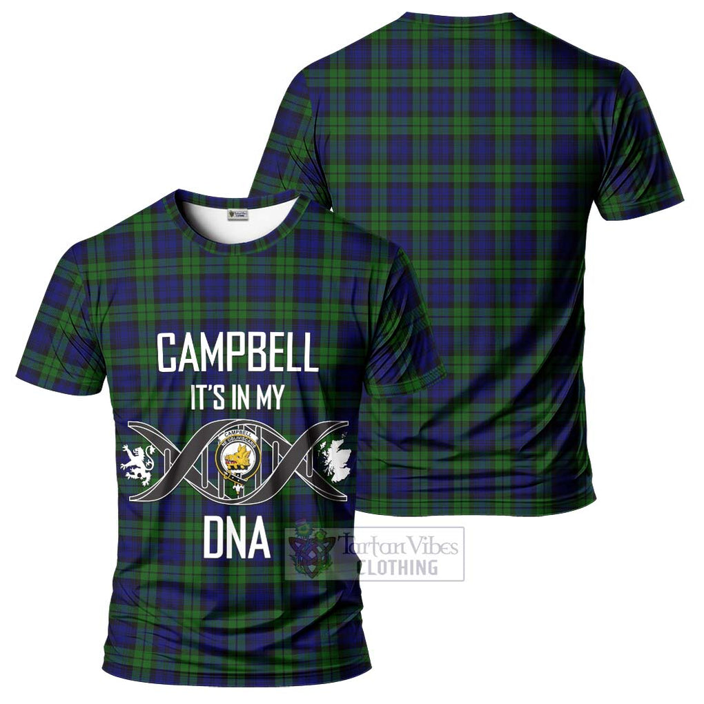 Campbell Tartan T-Shirt with Family Crest DNA In Me Style - Tartan Vibes Clothing