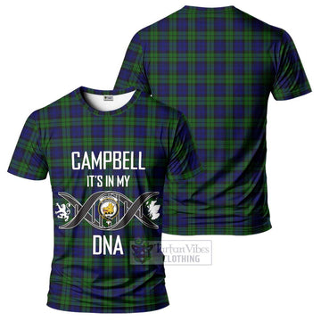 Campbell Tartan T-Shirt with Family Crest DNA In Me Style