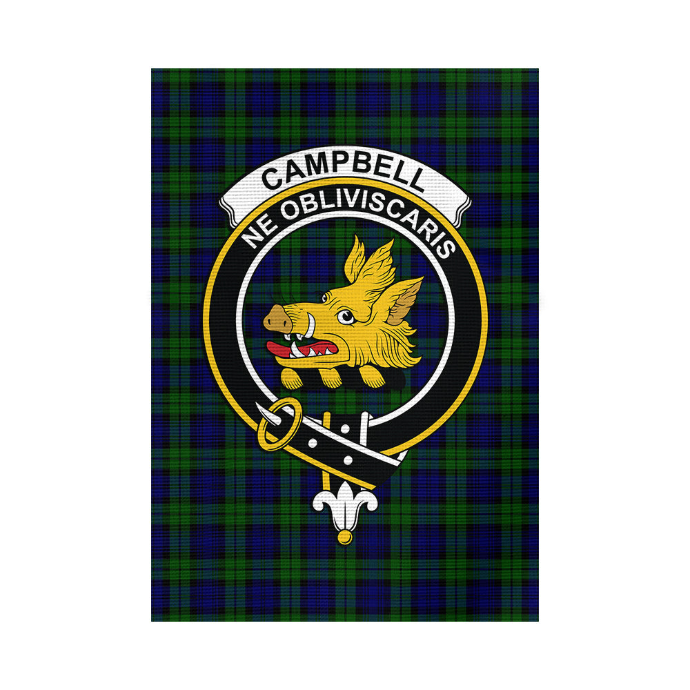 Campbell Tartan Flag with Family Crest - Tartan Vibes Clothing