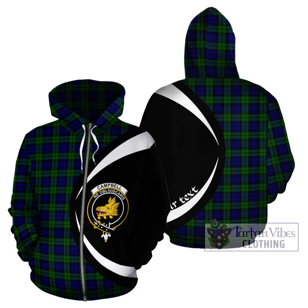 Tartan Vibes Clothing Campbell Modern Tartan Hoodie with Family Crest Circle Style