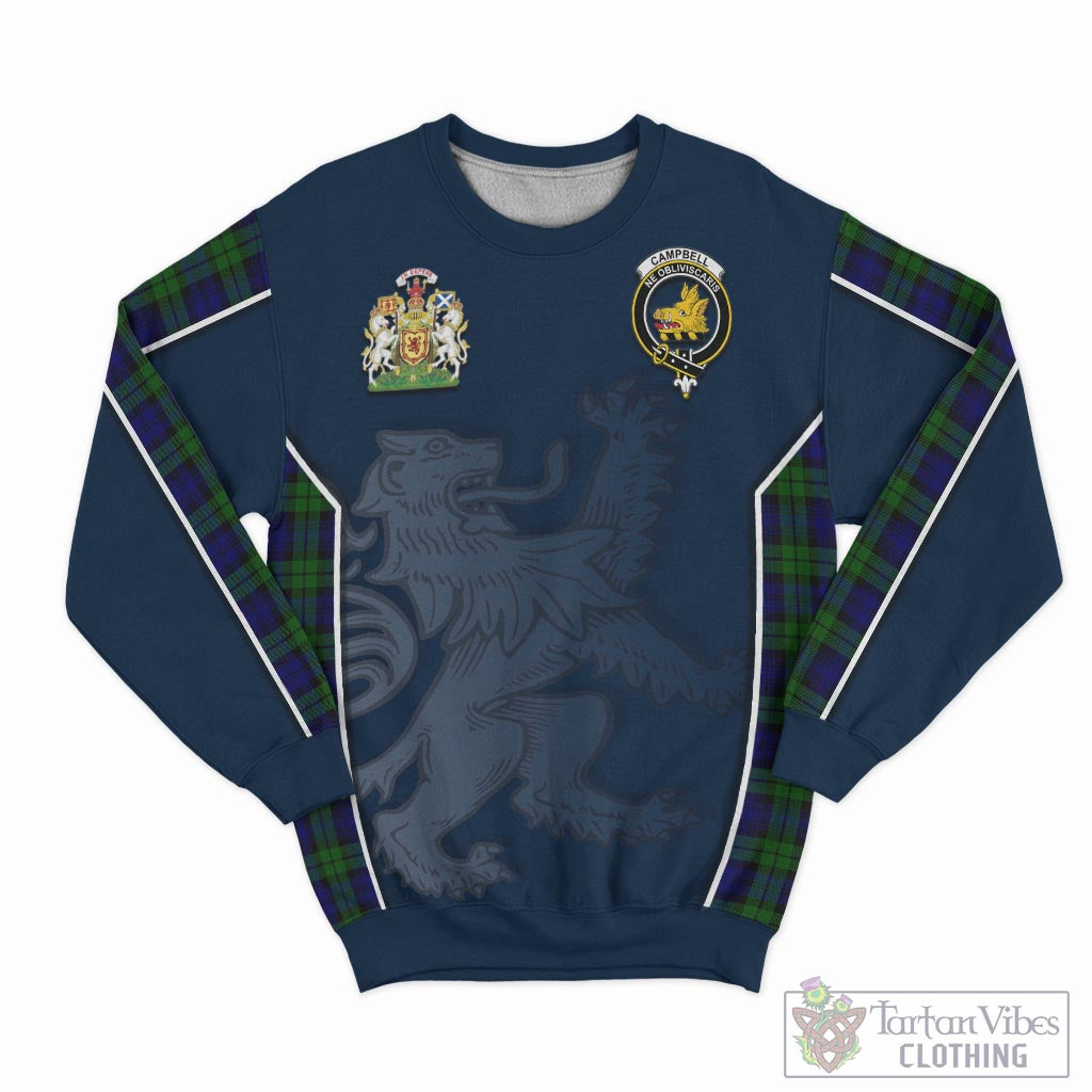 Tartan Vibes Clothing Campbell Modern Tartan Sweater with Family Crest and Lion Rampant Vibes Sport Style