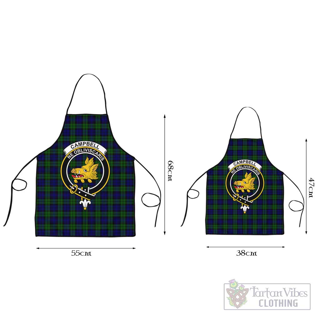 Campbell Tartan Apron with Family Crest Black L 55x68 cm - Tartan Vibes Clothing