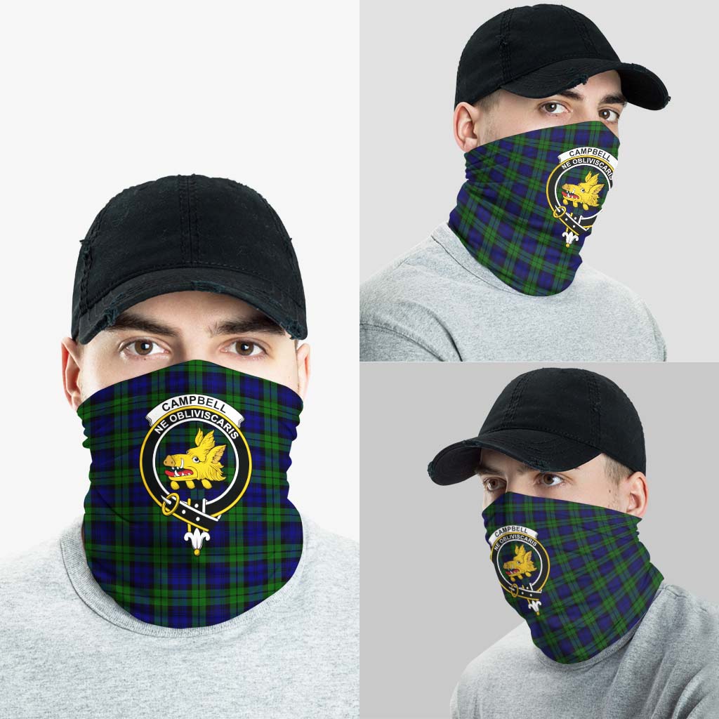 Campbell Modern Tartan Neck Gaiters, Tartan Bandanas, Tartan Head Band with Family Crest