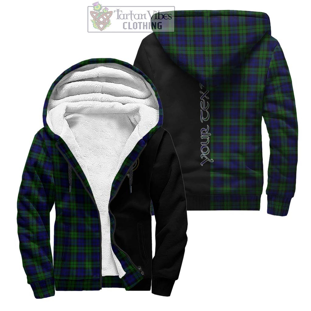 Campbell Tartan Sherpa Hoodie with Family Crest and Half Of Me Style Unisex - Tartanvibesclothing Shop