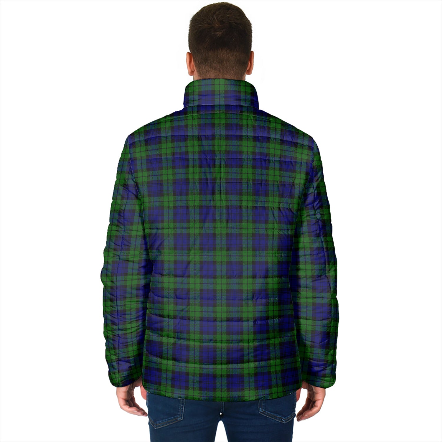 Campbell Tartan Padded Jacket with Family Crest - Tartan Vibes Clothing