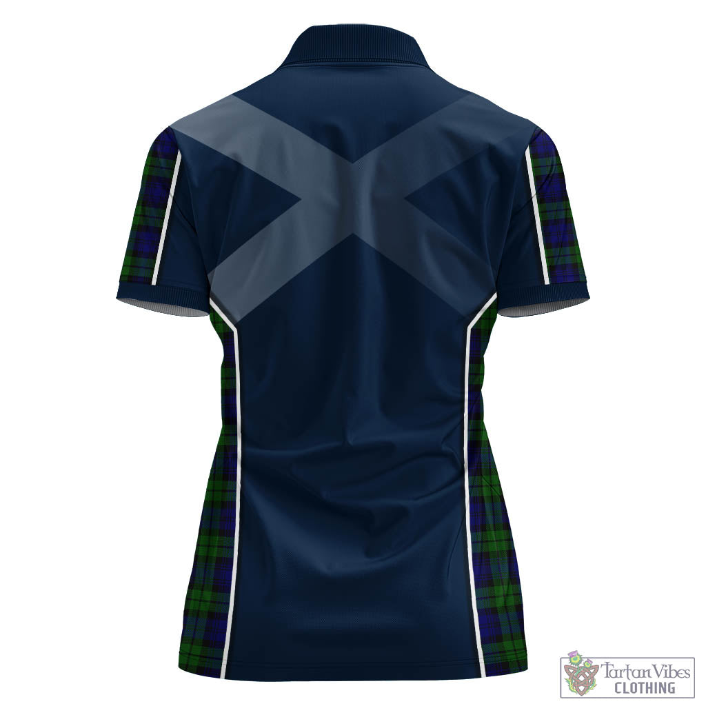 Tartan Vibes Clothing Campbell Modern Tartan Women's Polo Shirt with Family Crest and Scottish Thistle Vibes Sport Style